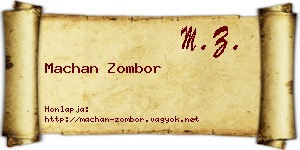 Machan Zombor névjegykártya